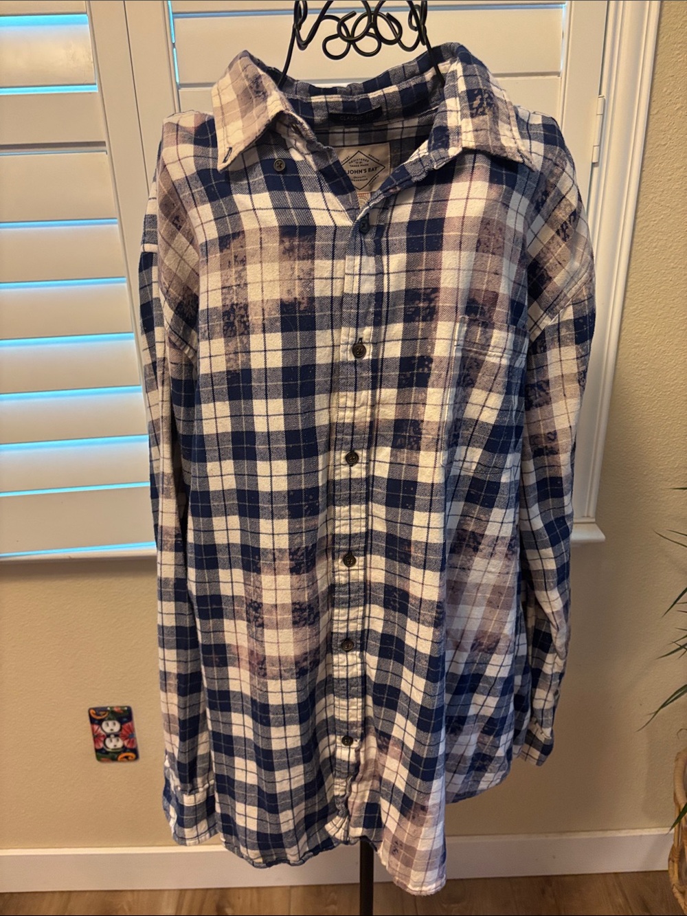 Handmade one of a kind Distressed Flannel Shirt Hardy Jelly Roll Wallen - Picture 4 of 6